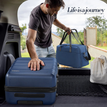 MIUSSE Luggage Sets 3 Piece, 20 Inch Carry On Luggage with Wheels, 100% PC Hardshell Suitcase with TSA Lock, Carry On Suitcases Airline Approved With Travel Backpack for Men Women