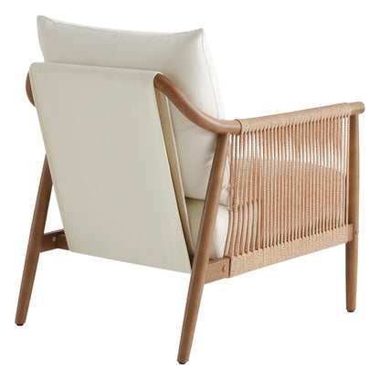 CHITA Modern Accent Chair, Braid Armchair Living Room Chair, Cream