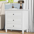 White Nightstand for Bedroom, Atumon Nightstand with 3 Drawers, Wood Bedside Table, Modern Nightstand Furniture for Bedroom, 28"L x 16.9"W x 28"H