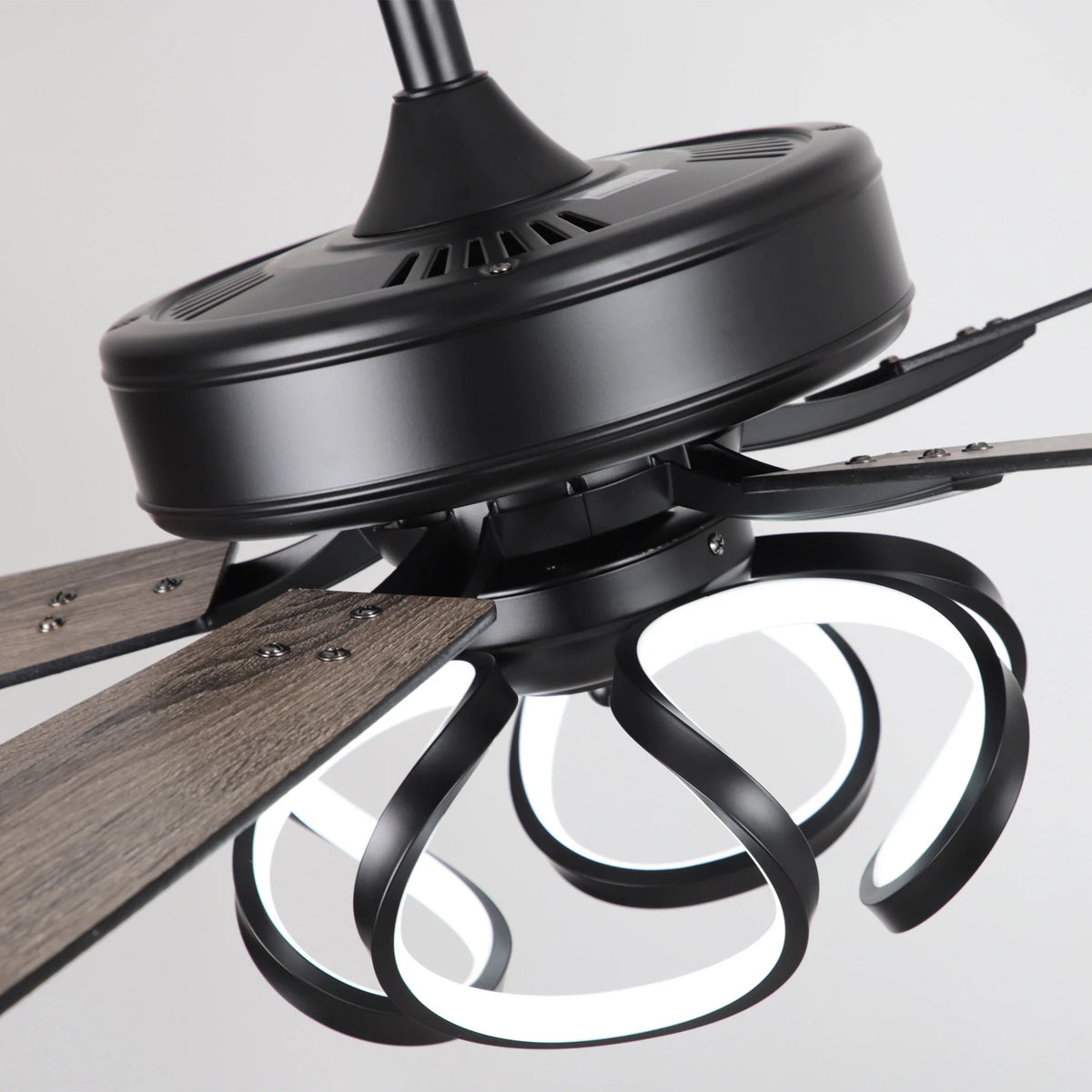Parrot Uncle 52-Inch Contemporary Chrome Ceiling Fan with Integrated LED Lights and Remote Control