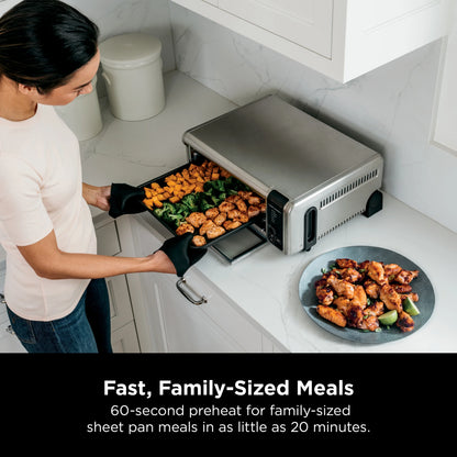 Ninja Foodi 6-in-1 Digital Air Fry Oven, Air Fryer, Convection Oven, Toaster, with Digital Crisp Control Technology, Compact Size, Stainless, SP080