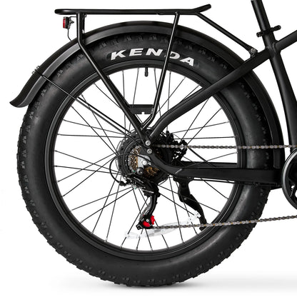 26" Ozark Trail M.3 Ranger+ Electric Fat Tire Bike, 48V, Class 2, Black, Fits Riders 5'2" - 6'1", Adult