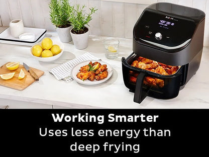 Instant Pot Vortex Plus 6-Quart 6-in-1 Air Fryer Oven with ClearCook Cooking Window, Digital Touchscreen, Nonstick and Dishwasher-Safe Basket, Includes Free App with over 1900 Recipes, Single Basket