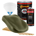 Custom Shop - Olive Drab Green - Hot Rod Flatz Flat Matte Satin Urethane Auto Paint - Complete Gallon Paint Kit - Professional Low Sheen Automotive, Car Truck Coating, 4:1 Mix Ratio