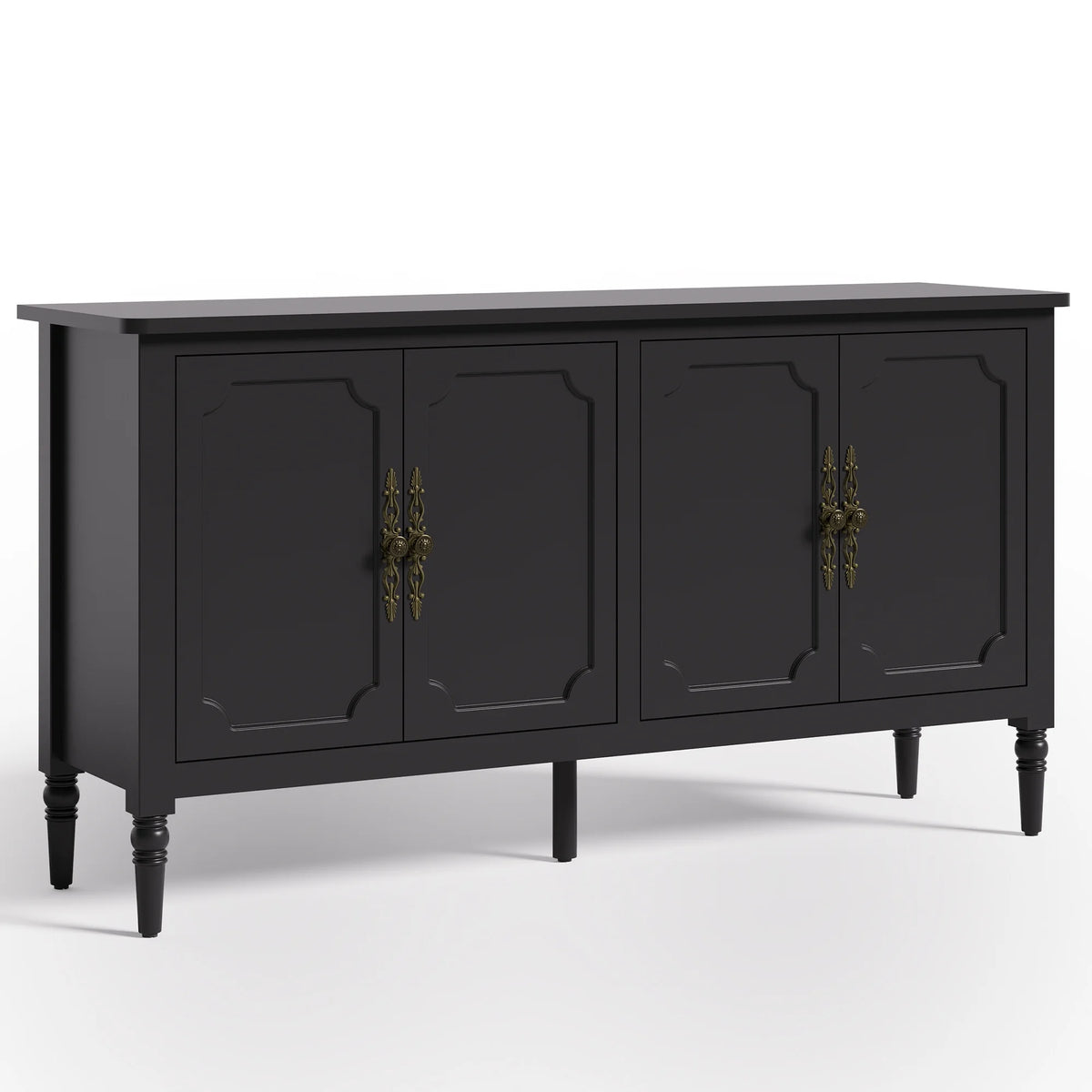 May in Color Console Cabinet, 58'' Wood Sideboard Buffet Cabinet with Storage & 4 Doors, Mid Century Modern Pantry Cabinet for Entryway, Living Room, Bedroom, Dining Room, Green
