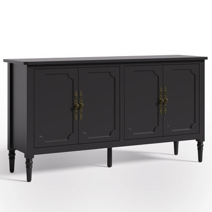 May in Color Console Cabinet, 58'' Wood Sideboard Buffet Cabinet with Storage & 4 Doors, Mid Century Modern Pantry Cabinet for Entryway, Living Room, Bedroom, Dining Room, Green