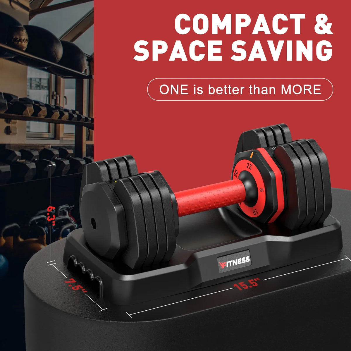GIKPAL 50lb(25lb*2) 5 in 1 Adjustable Dumbbells 25LB set of 2 Adjustable Free Weights Plates and Rack - Hand Weights for Women and Men - Adjust Weight for Home Gym Full Body Workout Fitness