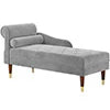 Chaise Lounge Indoor,Vesgantti 59" Velvet Modern Lounge Chair Upholstered with Arm Lumbar Pillow Sofa Chair for Living Room Office,Green