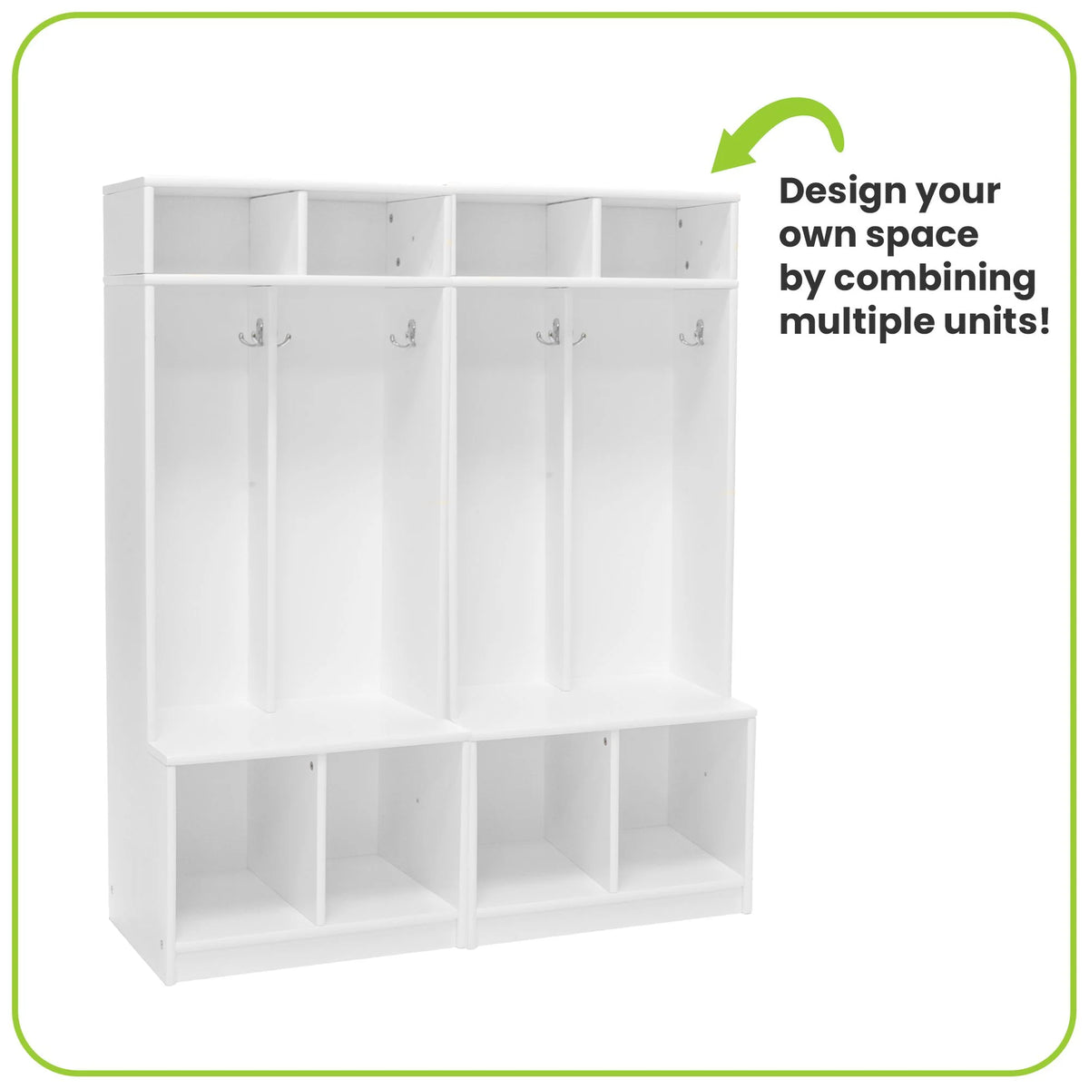 Little Partners Locker Cabinet Cubby Organizer, Learn 'N Store Wooden Classroom Cubbies Compartment Lockers for Storage of Toddlers and Kids Coats, Equipment, Backpacks - Espresso