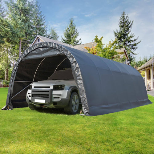 Erommy 12 x 24 FT Heavy Duty Carport, Outdoor Anti-Snow All Covered  Portable Garage with Reinforced All-Steel Frame for Car, Truck, Boat