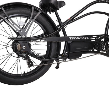 Tracer Legend GT7 Cruiser Chopper E-bike, 1000W Motor, 7 Speed, Disc Brake, for Men, Matte Black