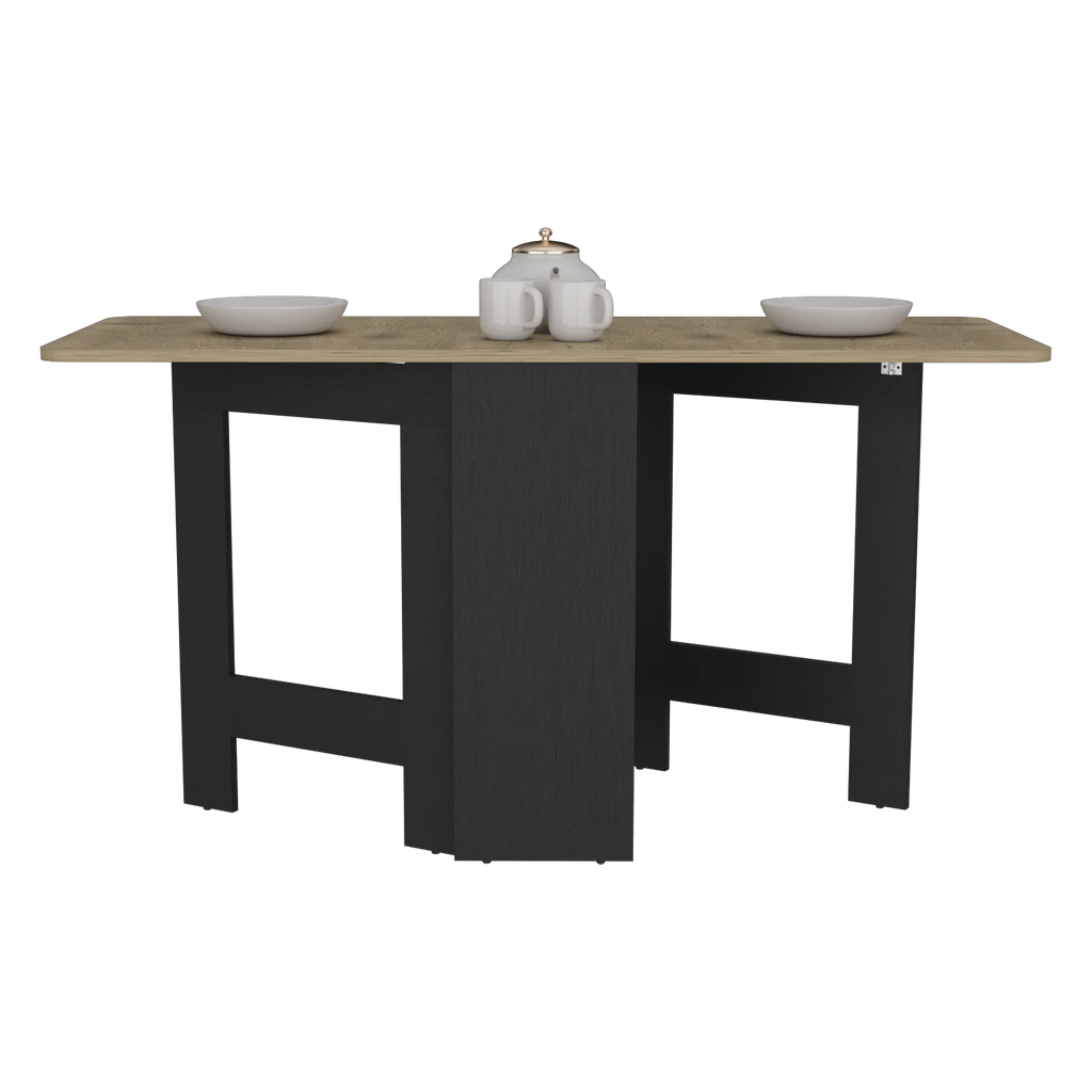 Gateleg Folding Table Space-Saving with Compact Design White / Macadamia