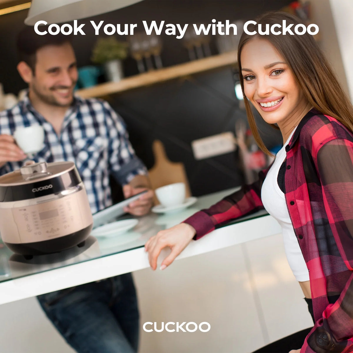 Cuckoo 3 Cup Dry Induction Heating Pressure Rice Cooker with Micom Logic Tech, Nonstick Pot, Warmer, 16 Menu Modes and Voice Guide in Gold (CRP-EHSS0309FG)