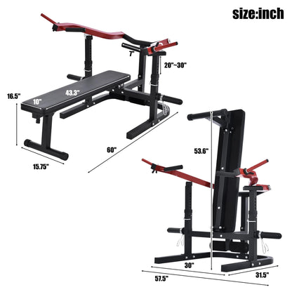 Euroco Weight Bench Press Machine Adjustable Flat Incline Bench for Chest & Arm Ab Workout, Home Gym Equipment