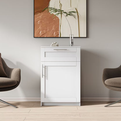 Stackable Wall Cabinet,Solid Wood Storage Cabinet with Adjustable Shelves and Doors,Console Table Side Table for Hallway,Sideboard Buffet Cupboard for Kitchen, 15.75" D x 15.75" W x 70.87" H, White