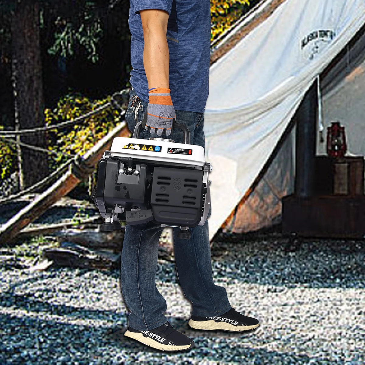 Portable Gas Powered Generator, 900W Peak, 800W Rated, Low Noise, Lightweight, EPA Compliant for Home, Camping, and Outdoor Use