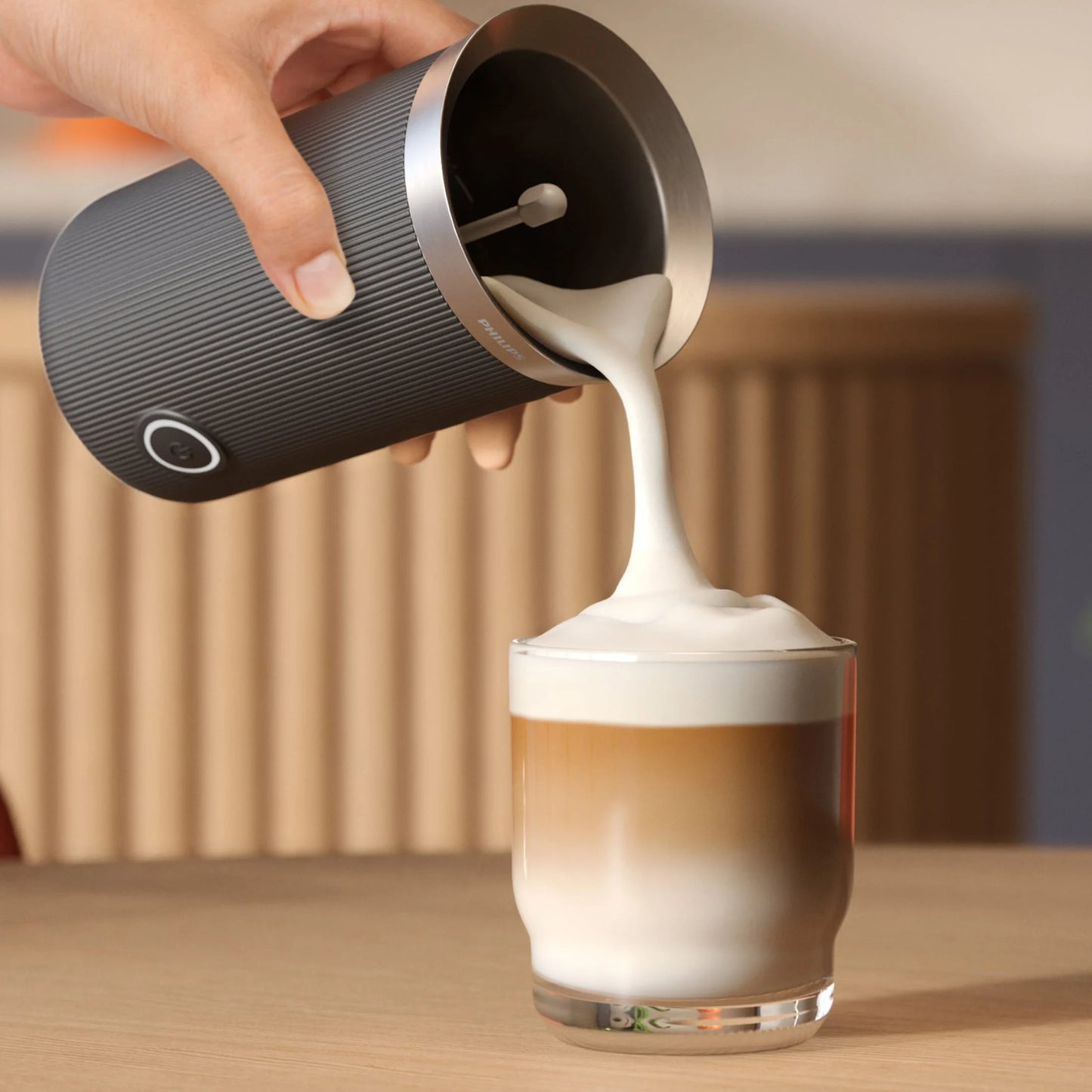Philips Baristina Hot & Cold Milk Frother, Black
