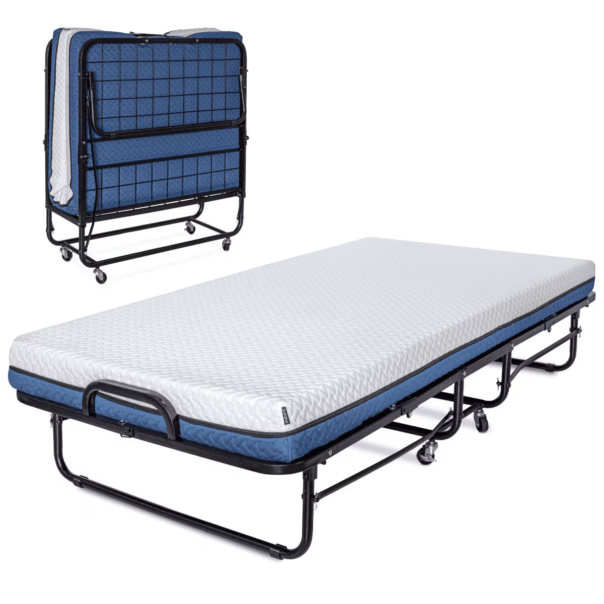 Milliard Twin Steel Folding Bed with Luxurious Memory Foam