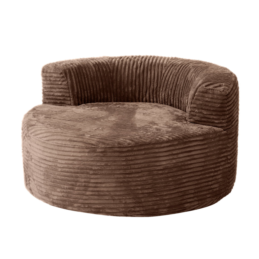 Sodrens Oversized Chaise Lounge Chair Indoor,Upholstered Sofa Bed with Throw Pillows and Armrests,Sleeper Chair for Living Room,Bedroom,Brown,Corduroy