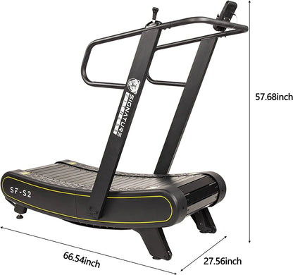 Signature Fitness SF-S2 Sprint Demon - Motorless Curved Sprint Treadmill with Adjustable Levels of Resistance - 300 lb Capacity
