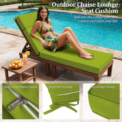 Kimunuk Outdoor Chaise Lounge Cushions set of 2, 80" x 26" x 4" Waterproof Pool Beach Recliner Replacement Cushions with Ties, Navy