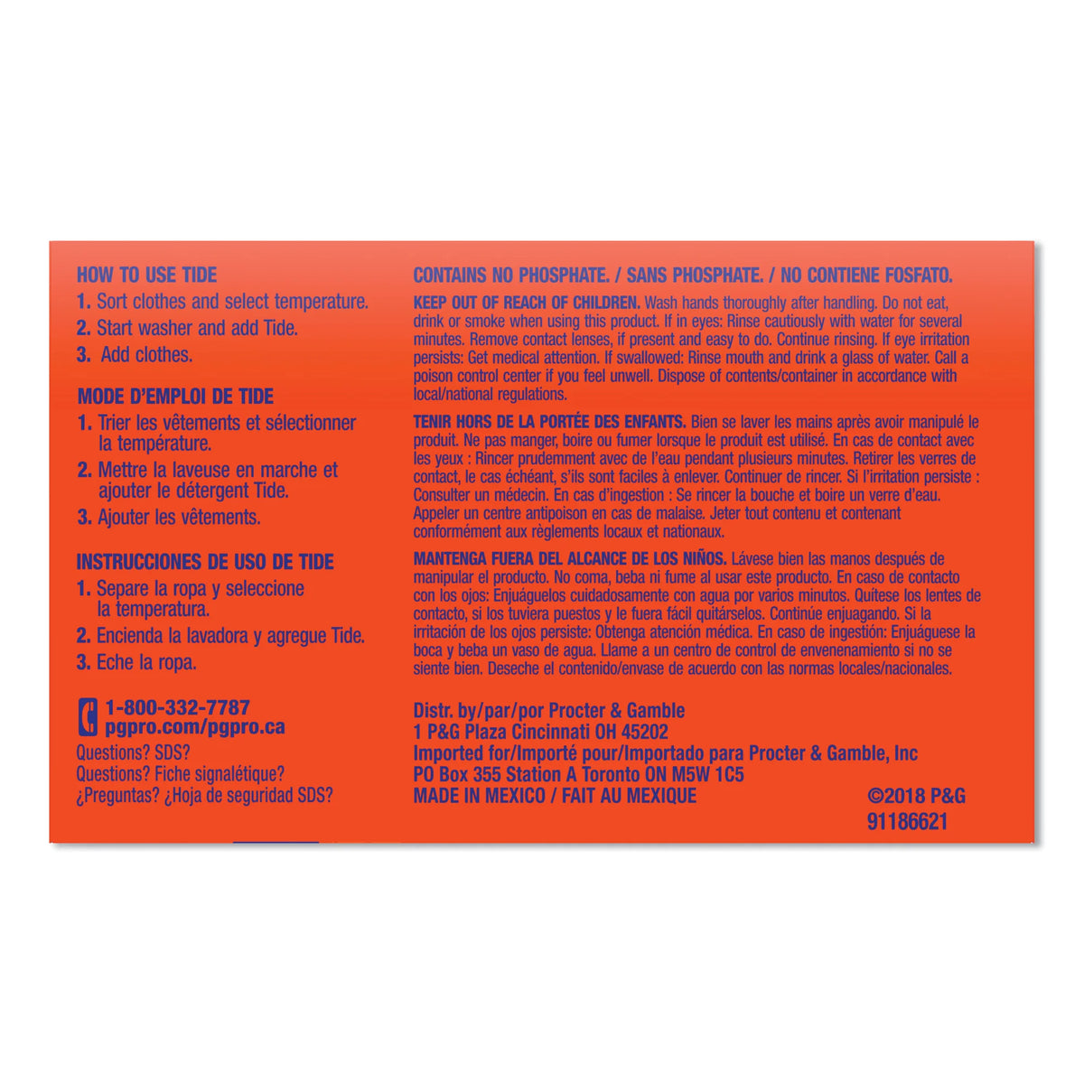 Tide Powder Laundry Detergent Vending Box, 1.5 Oz, Pack Of 156 Boxes