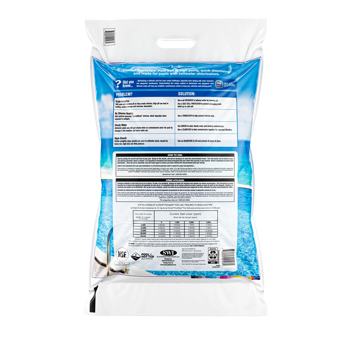 40lb Clorox Pool&Spa Pool Salt Pallet (49 bags)