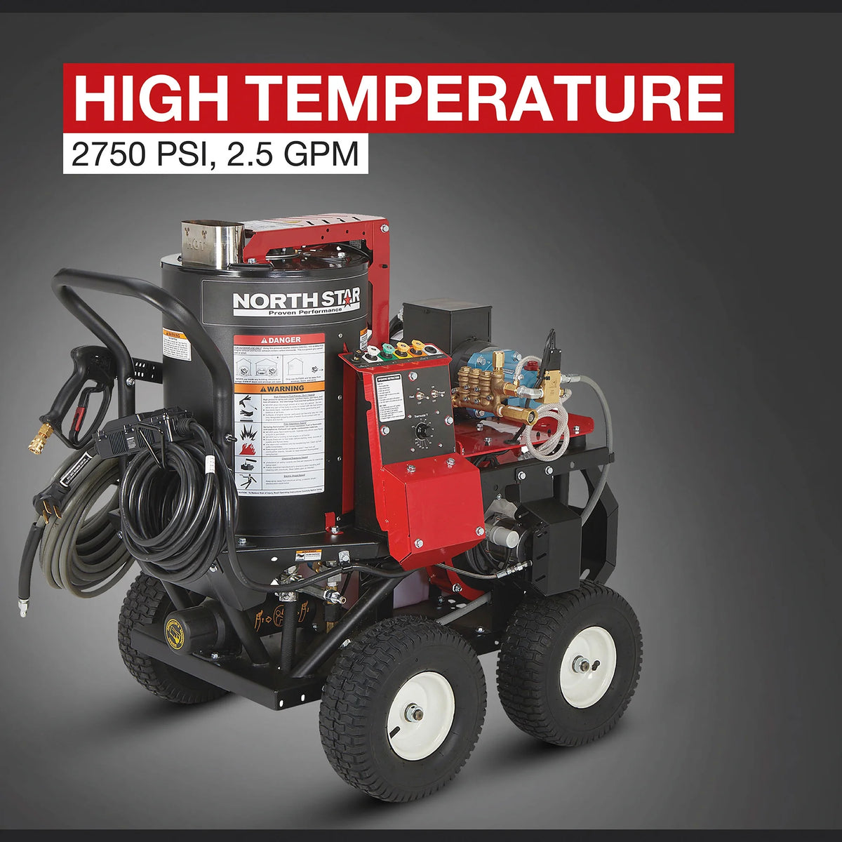 NorthStar Electric Wet Steam and Hot Water Pressure Washer, 2750 PSI, 2.5 GPM, 230 Volts