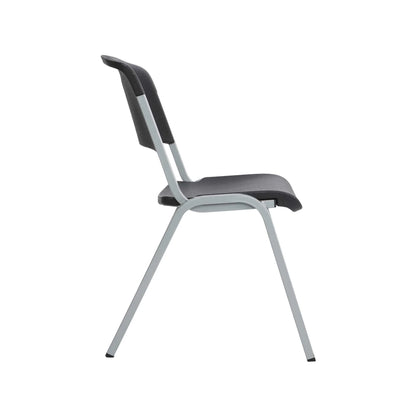 Lifetime Steel Framed Indoor/Outdoor Commercial Grade Stacking Chairs, Black & Silver, (Set of 14) 80569