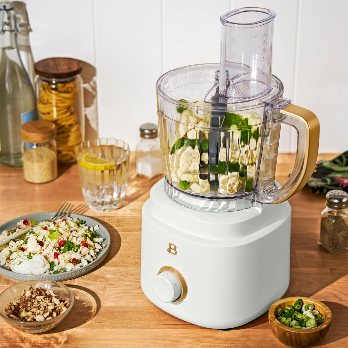Beautiful 10-Cup Food Processor with Accessories, White Icing by Drew Barrymore