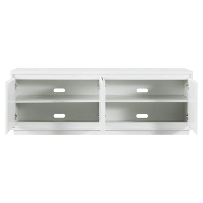 Evelyn&Zoe Hanson Rectangular TV Stand for TV's up to 75", Black Grain
