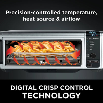 Ninja Foodi 6-in-1 Digital Air Fry Oven, Air Fryer, Convection Oven, Toaster, with Digital Crisp Control Technology, Compact Size, Stainless, SP080
