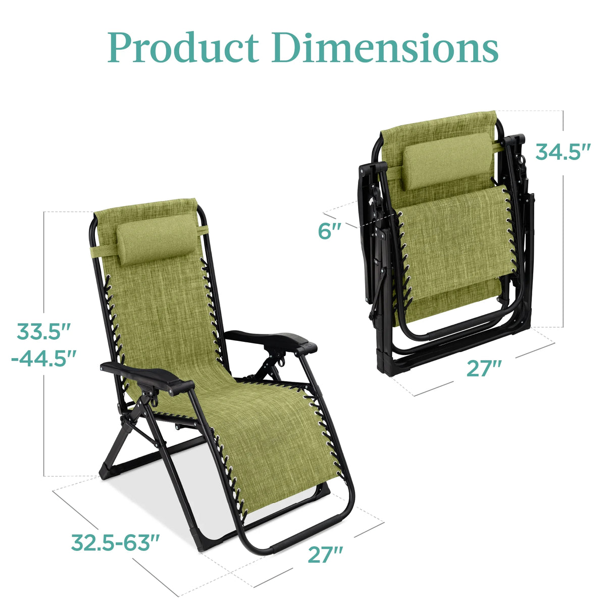 Best Choice Products Oversized Zero Gravity Chair, Folding Recliner w/ Removable Cushion, Side Tray - Fossil Gray