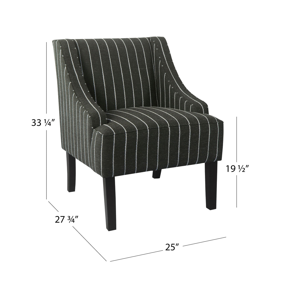 HomePop Classic Swoop Accent Chair - Blue and White Damask