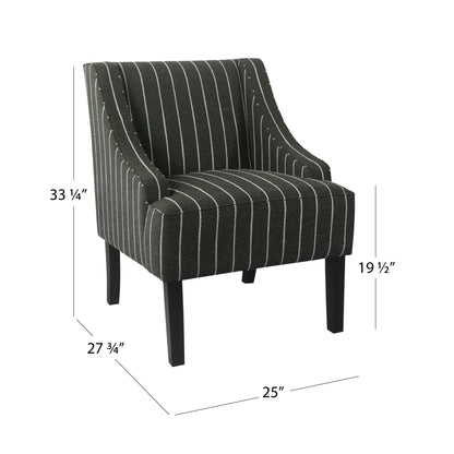 HomePop Classic Swoop Accent Chair - Blue and White Damask