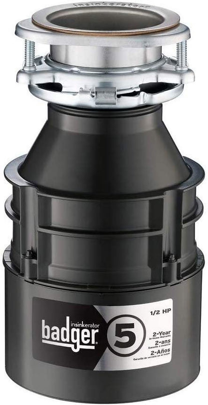 InSinkErator Garbage Disposal, Badger 5, 1/2 HP Continuous Feed