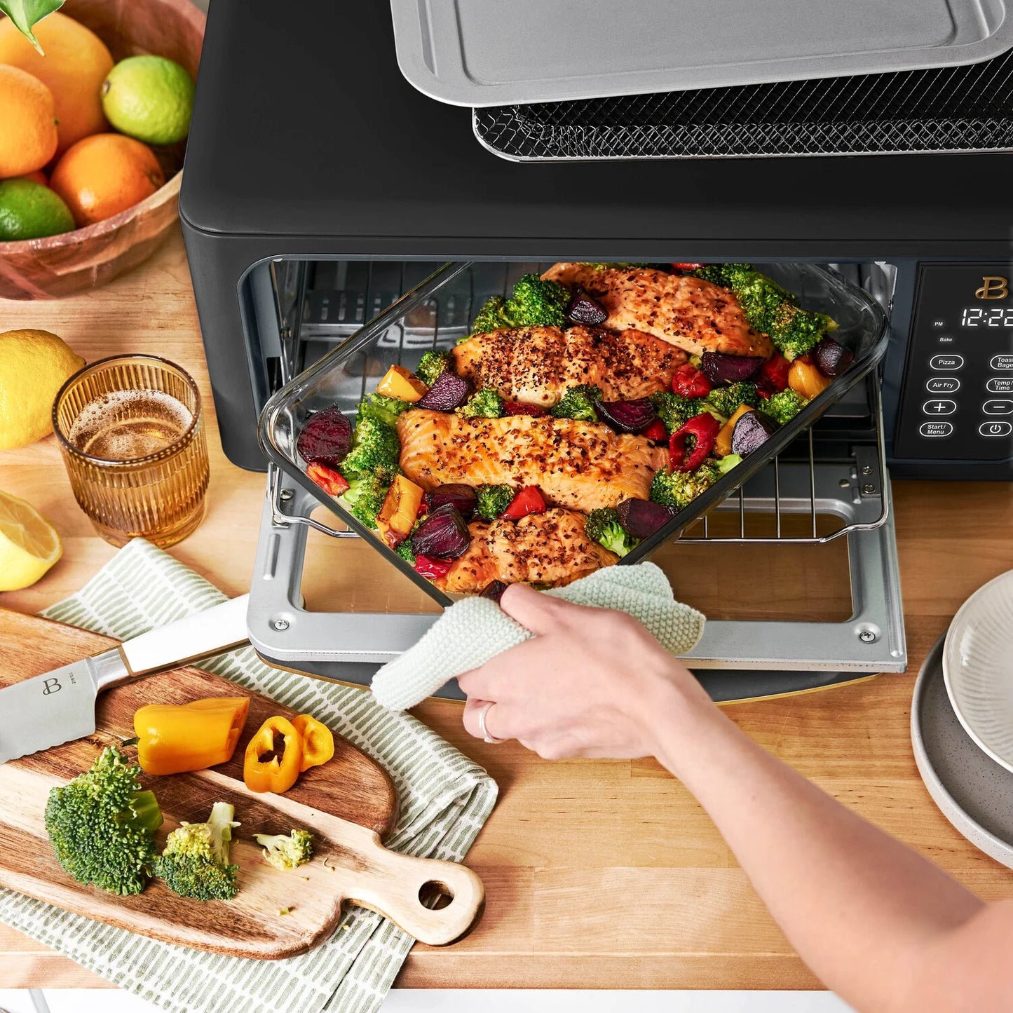 Beautiful Infrared Air Fryer Toaster Oven, 9-Slice, 1800 W, White Icing by Drew Barrymore