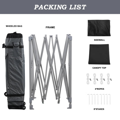 Aoodor Pop Up Canopy Tent with Removable Mesh Window Sidewalls, Portable Instant Shade Canopy with Roller Bag