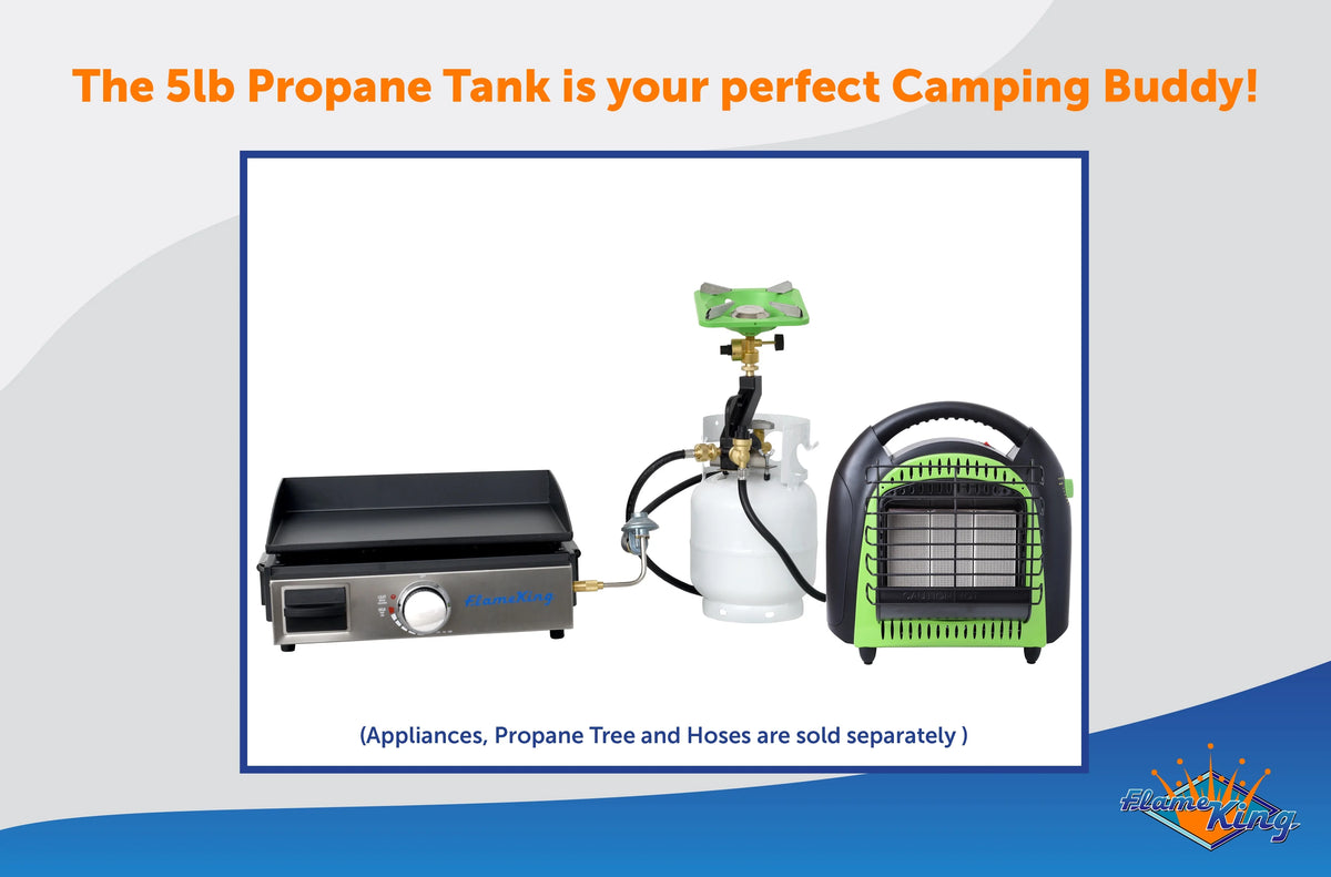 Flame King 5-lb Empty Propane Tank LP Cylinder with OPD Valve, YSN5LB