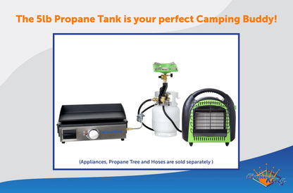 Flame King 5-lb Empty Propane Tank LP Cylinder with OPD Valve, YSN5LB