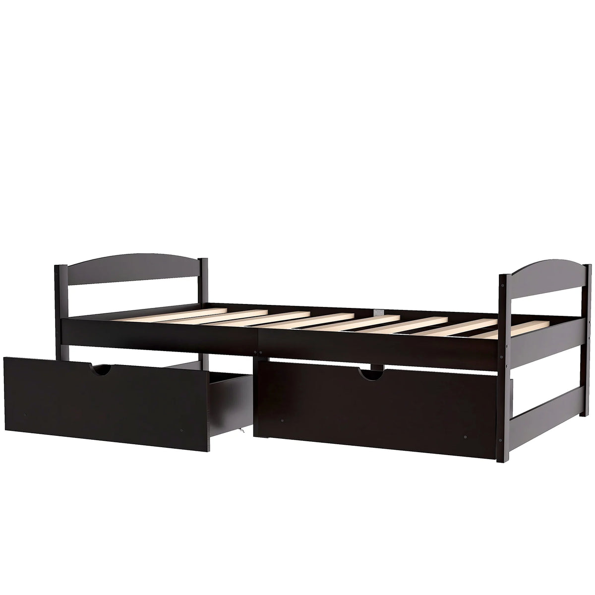 Euroco Twin Size Wooden Daybed with 2 Storage Drawers for Kids Bedroom, Gray