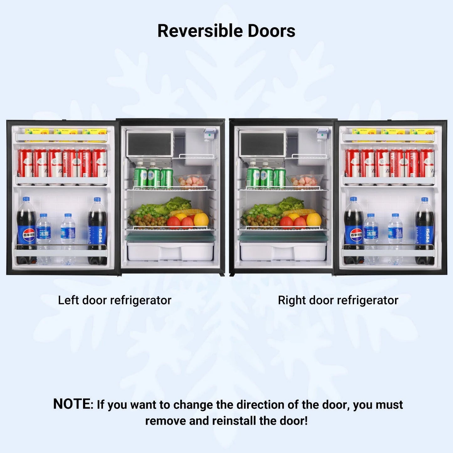 Smad 4.5 Cu ft/130L DC 12/24V RV Refrigerator with Freezer Compact Portable Fridge