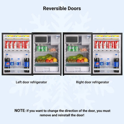 Smad 4.5 Cu ft/130L DC 12/24V RV Refrigerator with Freezer Compact Portable Fridge