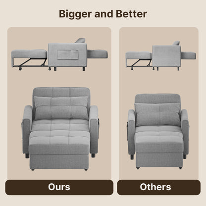 3 in 1 Convertible Sofa Bed Chair for Living Room , Aiho Sleeper Sofa Bed for Living Room, Dark Gray