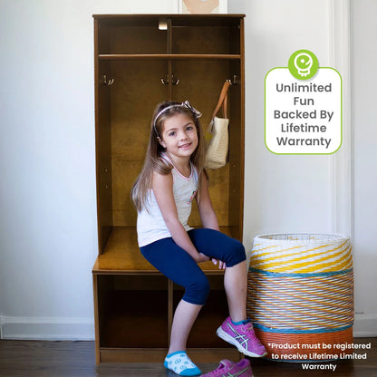 Little Partners Locker Cabinet Cubby Organizer, Learn 'N Store Wooden Classroom Cubbies Compartment Lockers for Storage of Toddlers and Kids Coats, Equipment, Backpacks - Espresso