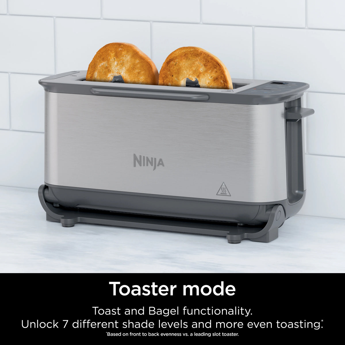 Ninja? Foodi? 2-in-1 Flip Toaster, 2-Slice Toaster, Compact Toaster Oven, Snack Maker, 1500 Watts, ST100