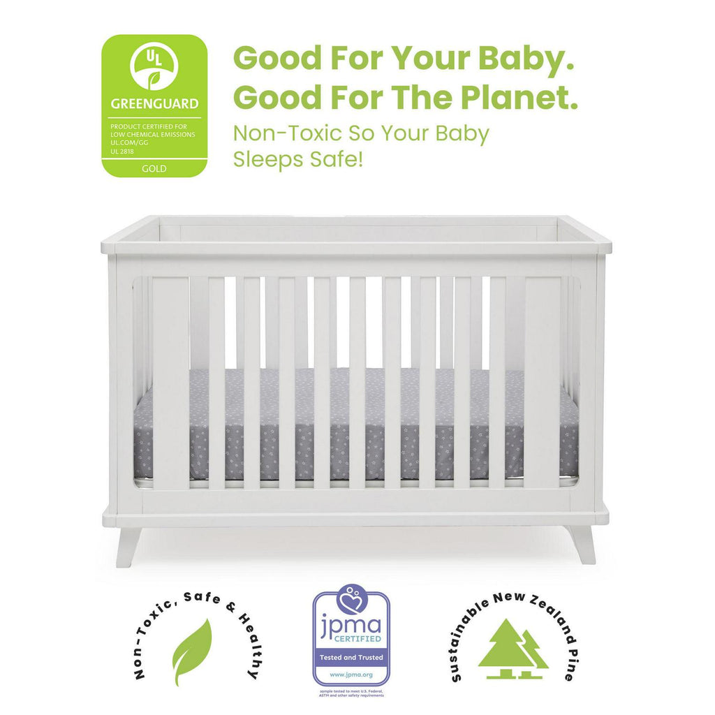 Delta Children Ava 3-in-1 Convertible Baby Crib. White