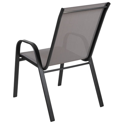 Flash Furniture Flash Furniture Brazos Series Outdoor Stackable Patio Chairs for Adults, Set of 4, Black