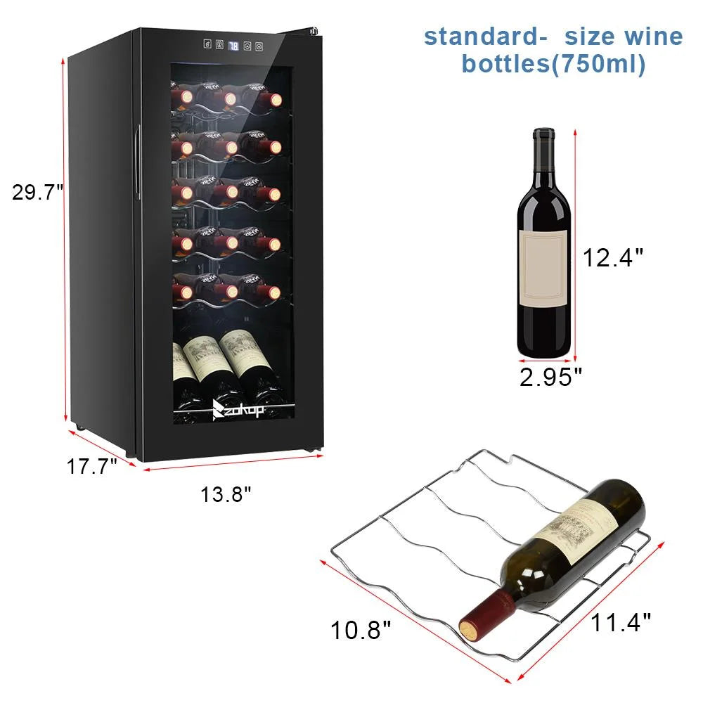 Ktaxon 18 Bottle Compressor Wine Cooler Freestanding Wine Fridge, Fast Cooling, Low Noise