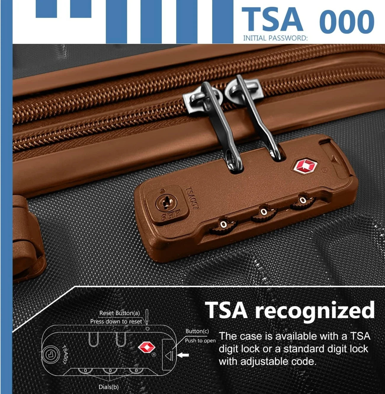 6-Piece Hardshell Luggage Set with Expandable Spinner Suitcases & TSA Lock, 25% Extra Capacity, Duffel Bag & Toiletry Kit, Cream ABS Suitcases
